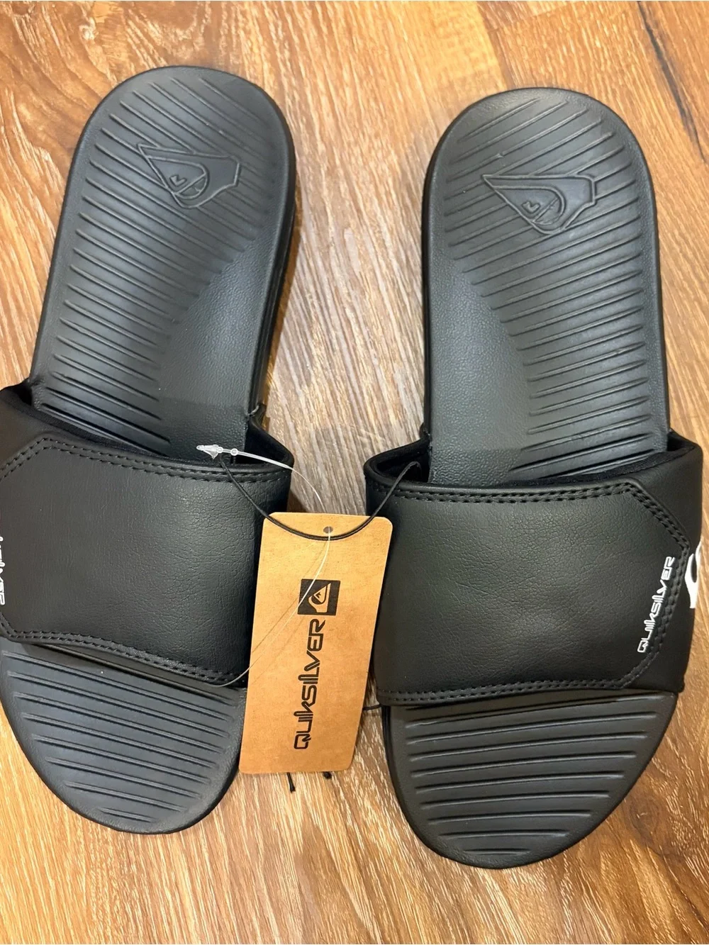 NWT Quiksilver Men’s Black Slide Sandals Size 8 🩴